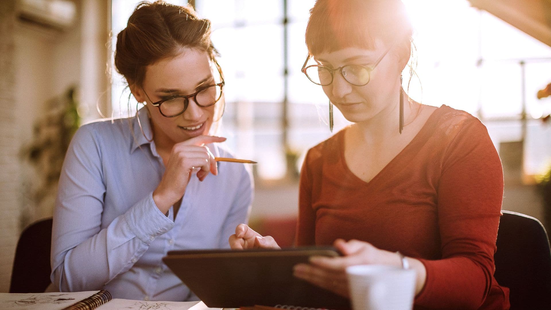 two women working